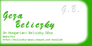 geza beliczky business card